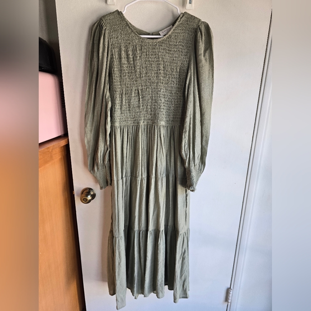By The River Boho Long Sleeve Maxi Dress Small NWOT - Picture 2 of 8